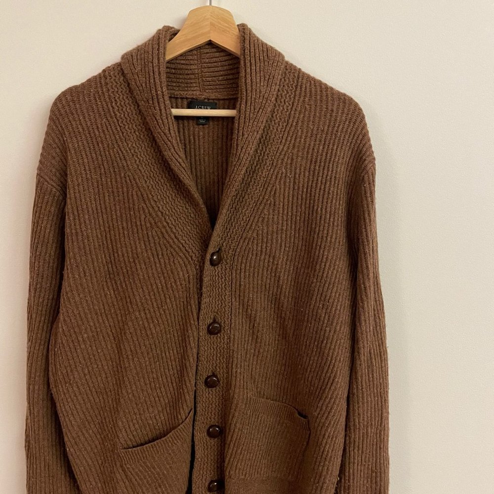 J.Crew Rugged Merino Wool Blend Shawl Collar Cardi